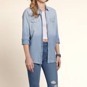 Hollister Denim Medium Wash Shirt
