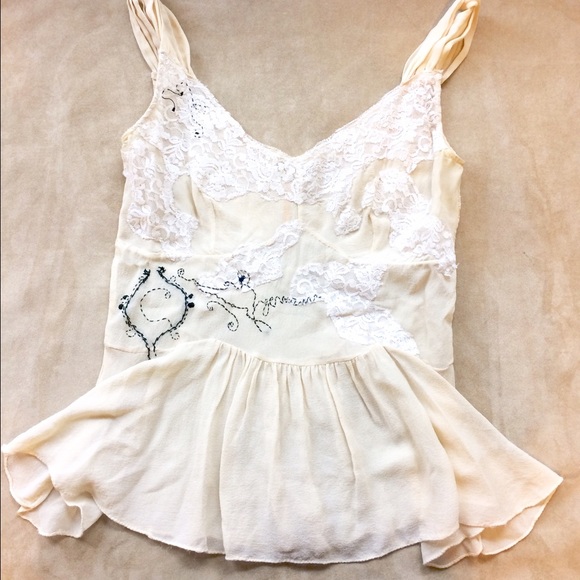 Cream flowy top