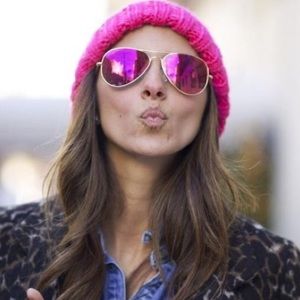 Polarized Pink Aviator Sunglasses