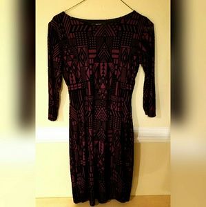 Purple and Black Bodycon Dress