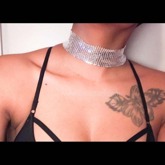 Mesh 2 Sided Choker - Silver