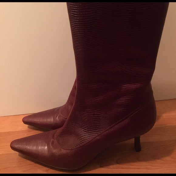 Cole Haan Textured Leather Mid-Calf Boots Sz. 9.5 - Picture 1 of 4