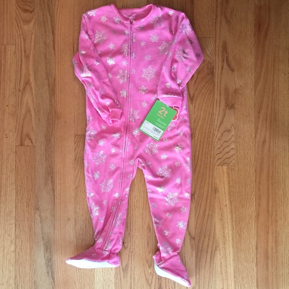❄️️NWT❄️️ PINK FOOTED PAJAMAS GIRLS SIZE 2T