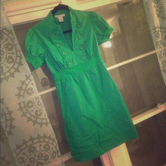Kelly Green Military Dress