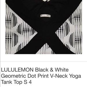 Authentic lululemon black and white yoga tank