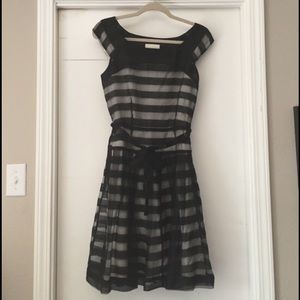 Kate Spade Striped Shear Black and Silver Dress!