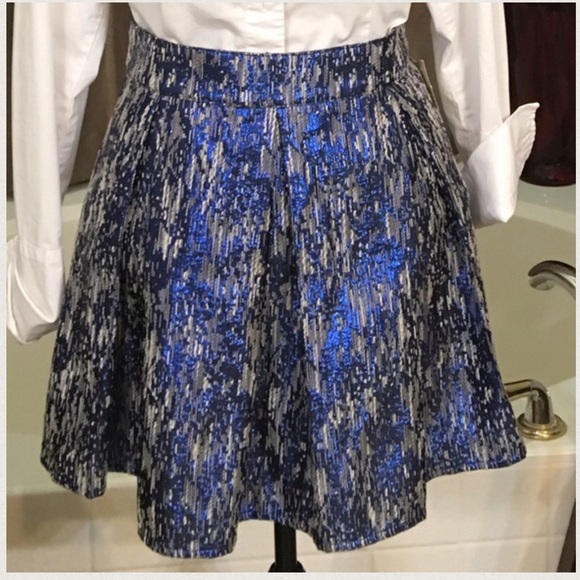 Aeropostale Dresses & Skirts - 💥NWT💥Aeropostle Metallic Blue Silver Flare Skirt