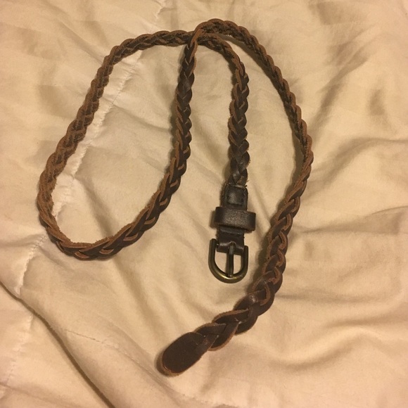 Brown leather braided Holister brand belt