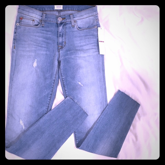 Light blue Hudson Jean size 27 with raw frayed hem