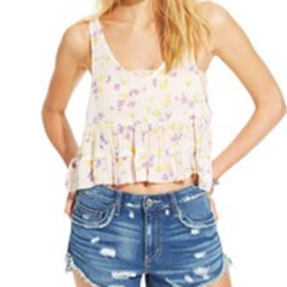 Free People flowery crop top