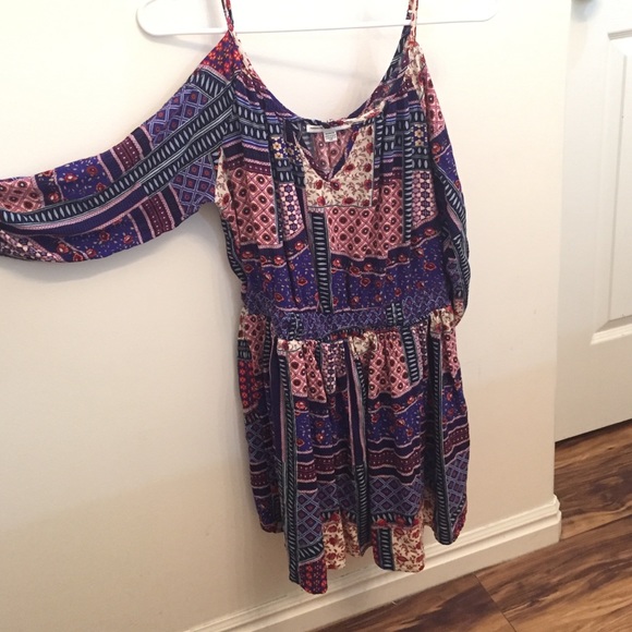 Bohemian cold shoulder dress