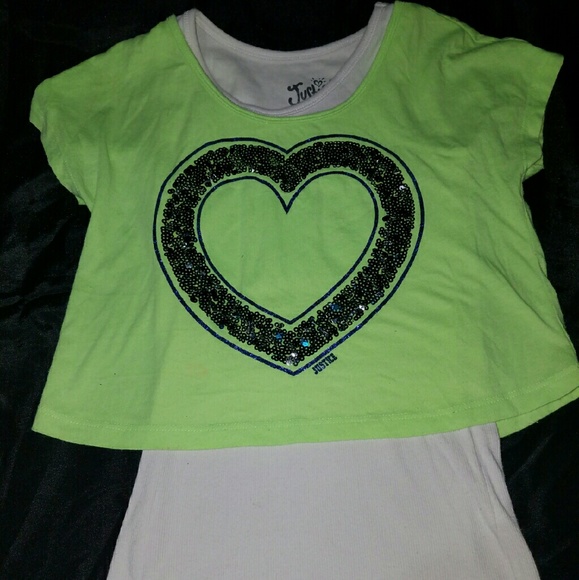 🔸🔹Justice crop top with attached tank top🔹🔸