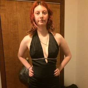 Strapless black dress