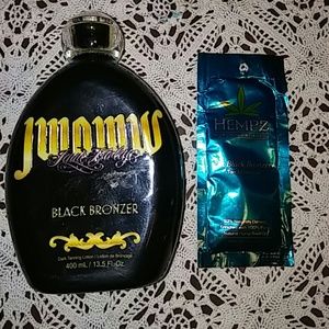 JWOWW Black Bronzer and Pk of Hempz moisturizer