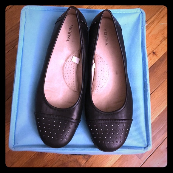 Black Studded Flats