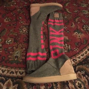 Pink Victoria's Secret Mukluk Slipper Boots