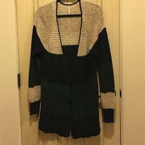 Free People Color Block Cardigan