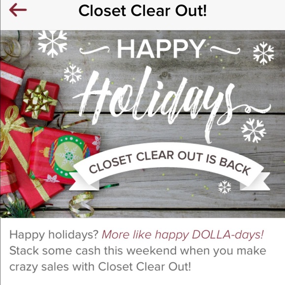 Closet clean out (ends Sunday evening at 7pm)