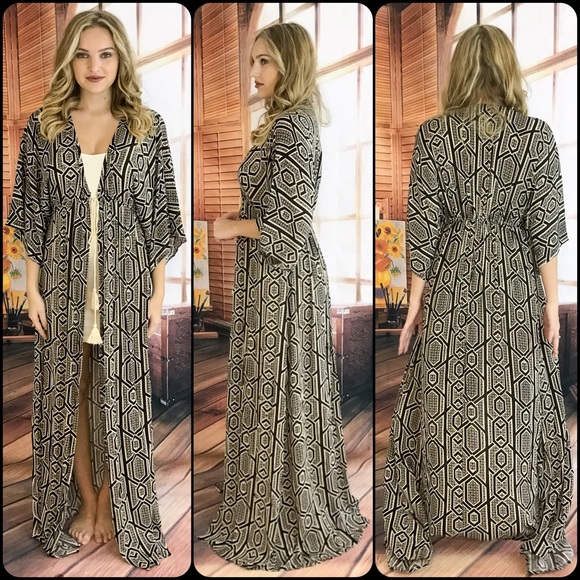 SOLD OUT‼️ NWT Flutter Sleeve Maxi Kimono Cardigan - Picture 2 of 4