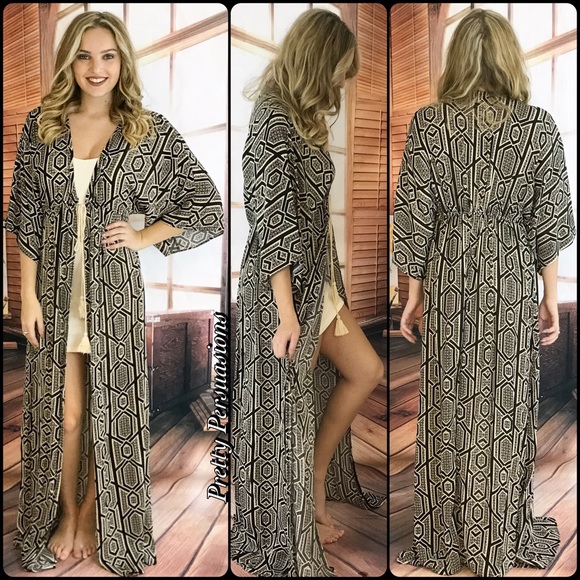 SOLD OUT‼️ NWT Flutter Sleeve Maxi Kimono Cardigan - Picture 3 of 4