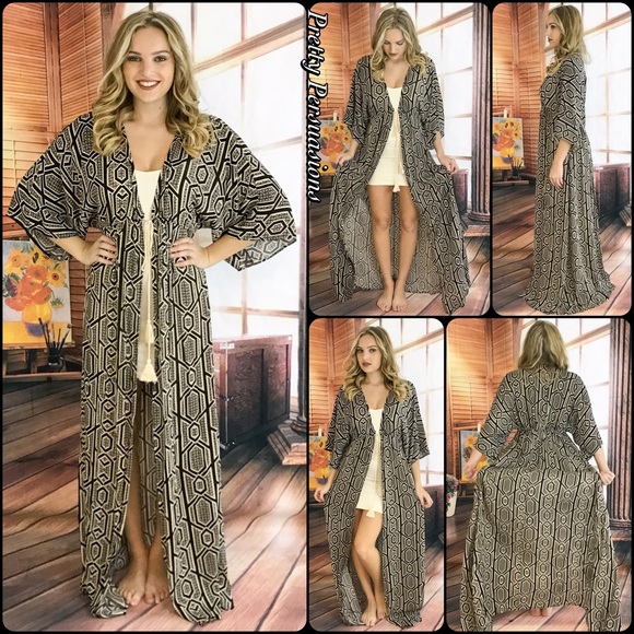 SOLD OUT‼️ NWT Flutter Sleeve Maxi Kimono Cardigan - Picture 4 of 4