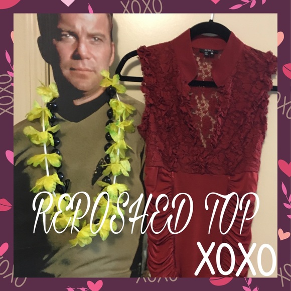 💋💋 XOXO Cute Red Lacey Top 💋💋