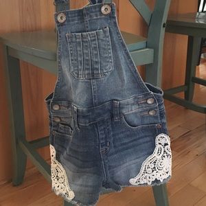 Justice shortalls with lace details.