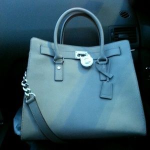 MICHAEL KORS SAFFIANO HAMILTON EAST WEST SATCHEL