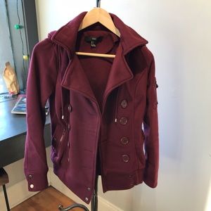 Forever 21 burgundy hooded jacket
