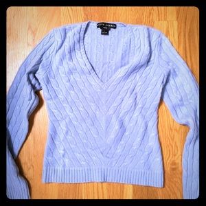 Ralph Lauren cable knit sweater in light blue