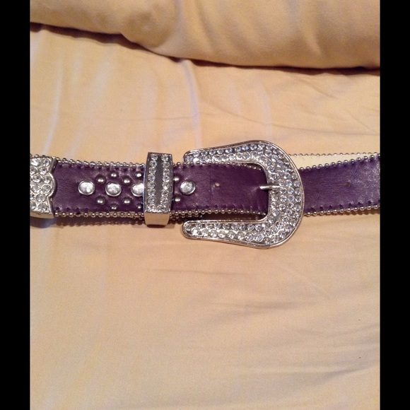 Plum Blinged Out Equestrian Belt