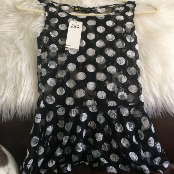 Cute little see through top big polka dots