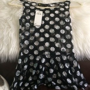 Cute little see through top big polka dots
