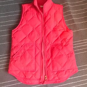 Coral quilted j crew puffer vest!