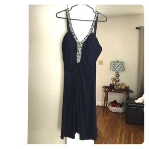 Navy sequin cocktail dress