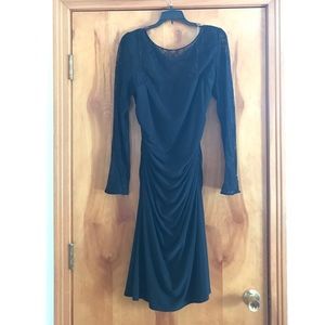 Black Long Sleeved Lace Cocktail Dress