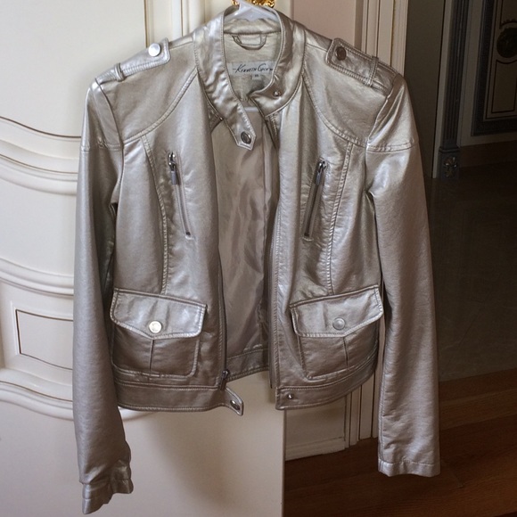 Metallic leather jacket