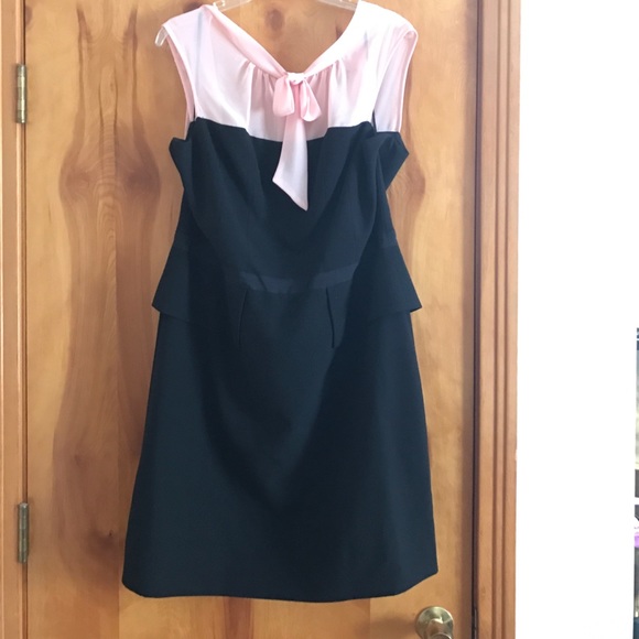 Black and baby pink cocktail dress/office attire