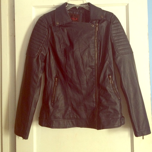 ✨Blue Leather Moto Jacket