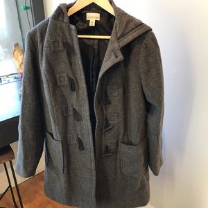 Motherhood Maternity gray hooded peacoat