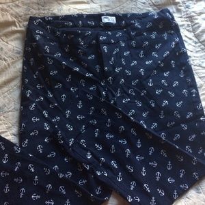 Nautical Print Cropped Pants