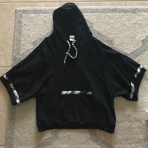 Black detailed hoodie
