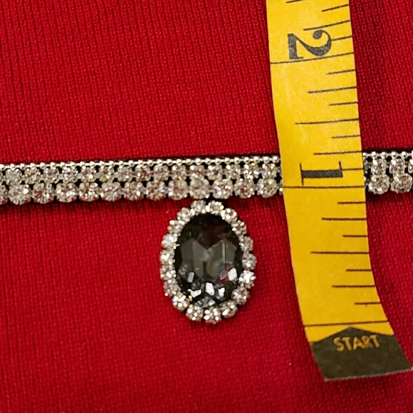 Elegant Choker Rhinestones diamond/ Smoke grey - Picture 4 of 4