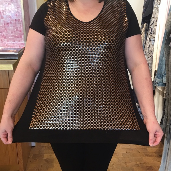 Chico's tunic style top copper sequins