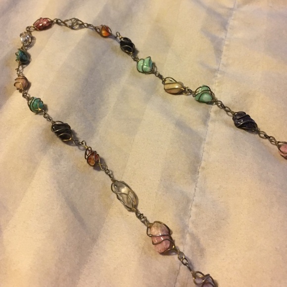 Beautiful stone and wire wrap necklace