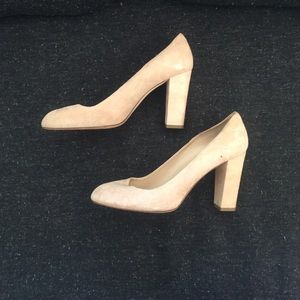 J. Crew beige Lena suede pumps