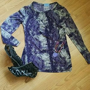 SALE - SIMPLY VERA PURPLE/BLK/GRAY tunic  [L]