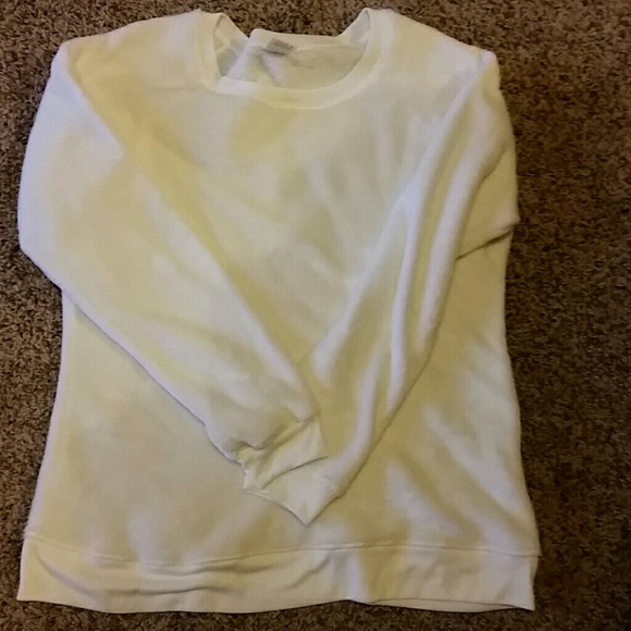 Cream fuzzy top