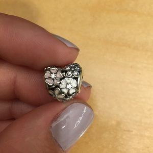 Poetic blooms, mixed enamels &a clear CZ