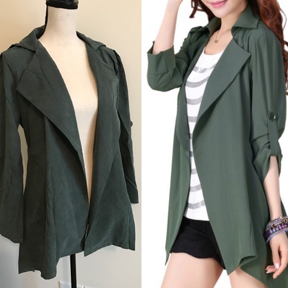 Jackets & Blazers - 🎉HP 2/8🎉 Stylish Casual Trench Coat Green
